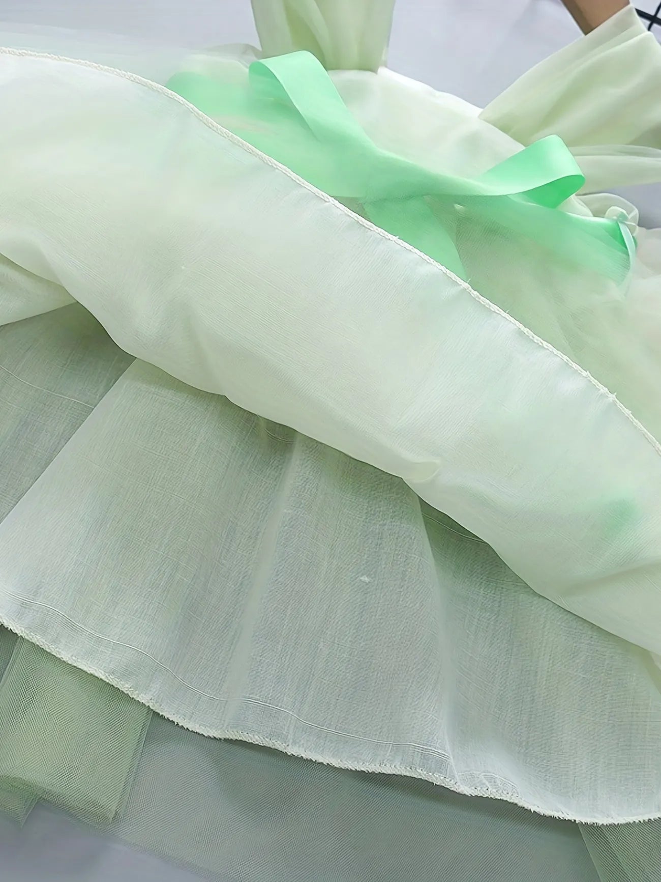 Chai Green Tulle Dress with Floral Detail 1001177