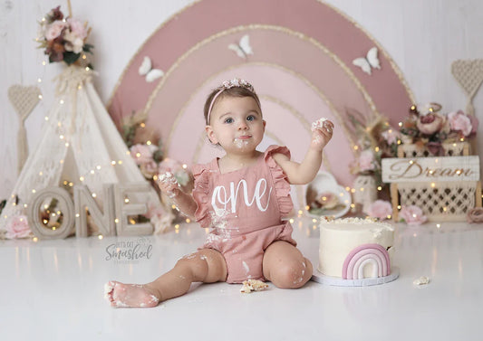 Pink First Birthday Romper