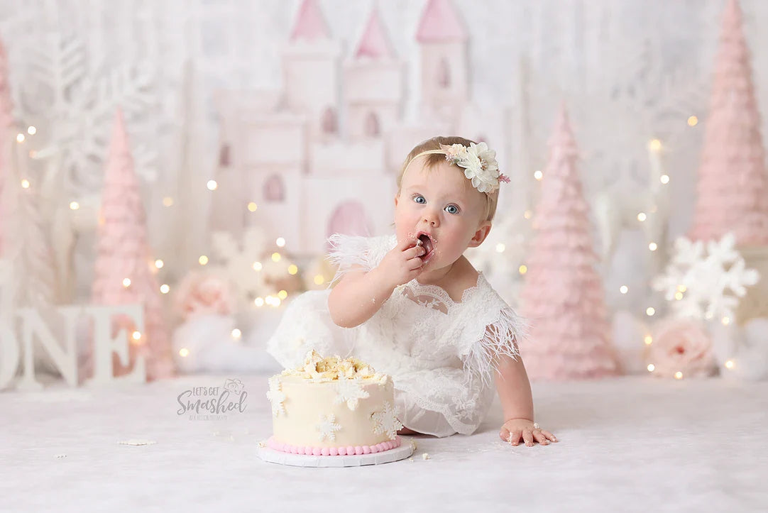 White Lace Dress with Feather Detail