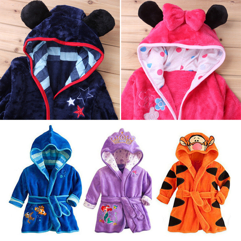 Character Hooded Bathrobe Gowns