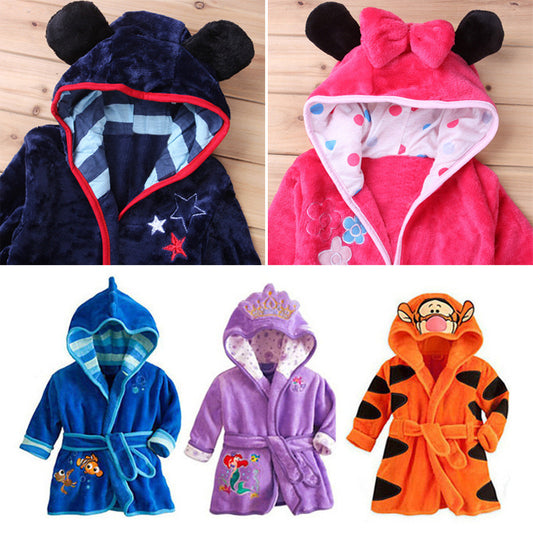 Character Hooded Bathrobe Gowns