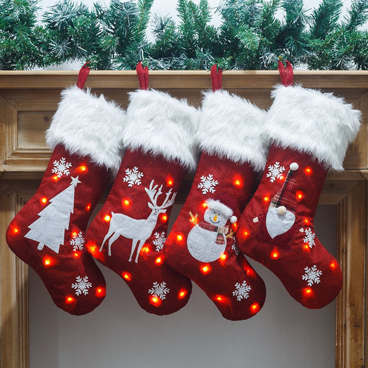 LED Christmas red stockings