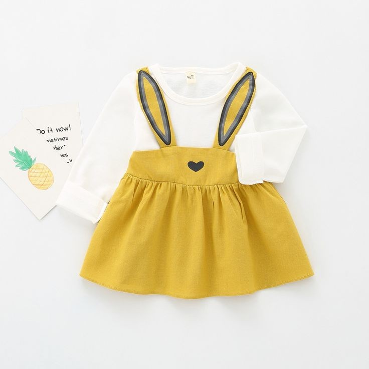 Long Sleeve Yellow Bunny Dress 1000910