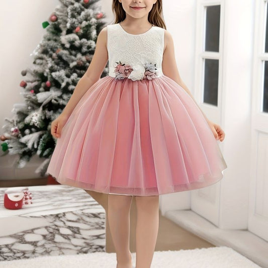 Lace Pink Floral Special Occasions Dress 
