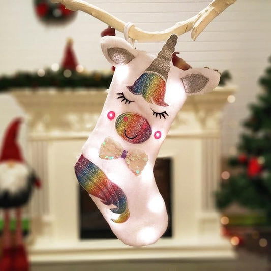 LED Unicorn Christmas Stockings