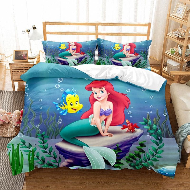 Princess Ariel Little Mermaid printed bedding 