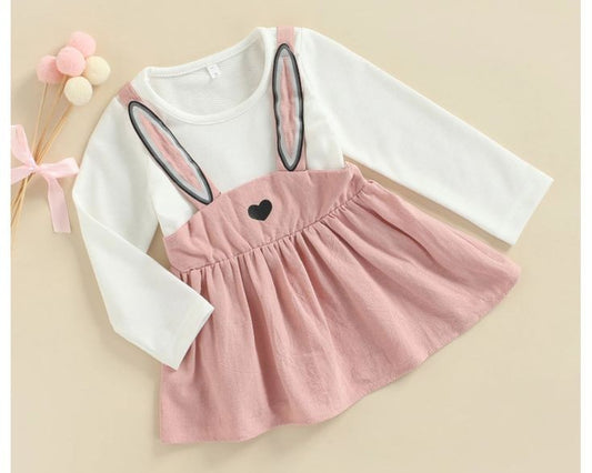Long Sleeve Pink Bunny Dress