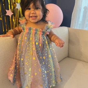 Rainbows and Stars Tulle Dress