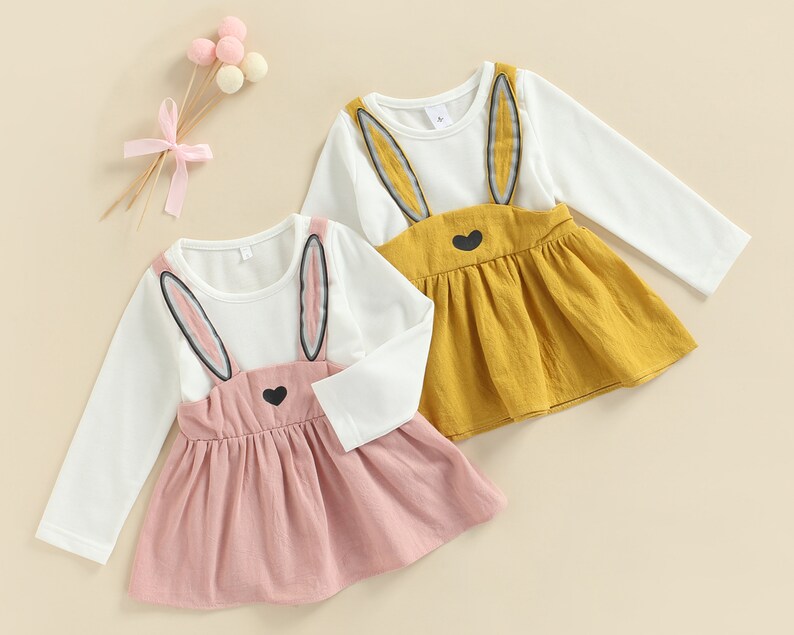 Long Sleeve Pink Bunny Dress