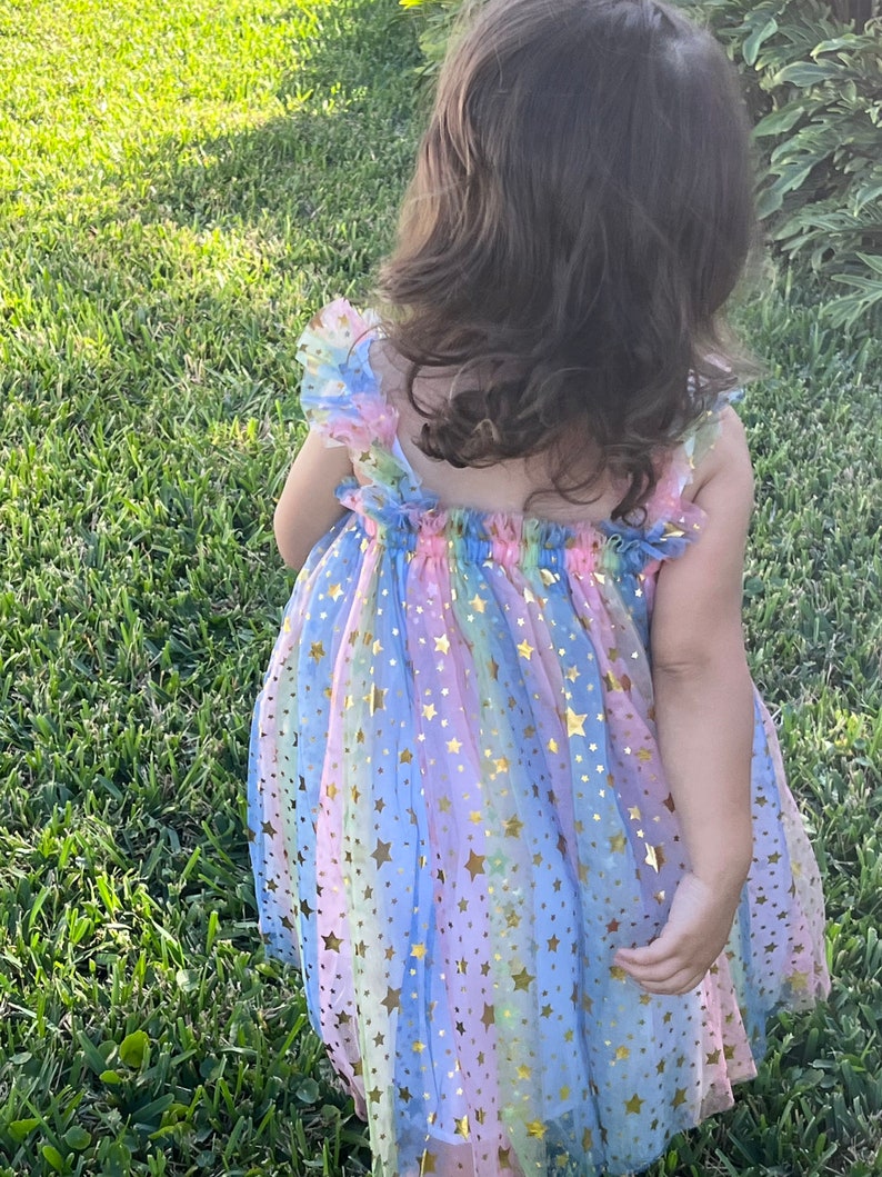 Rainbows and Stars Tulle Dress