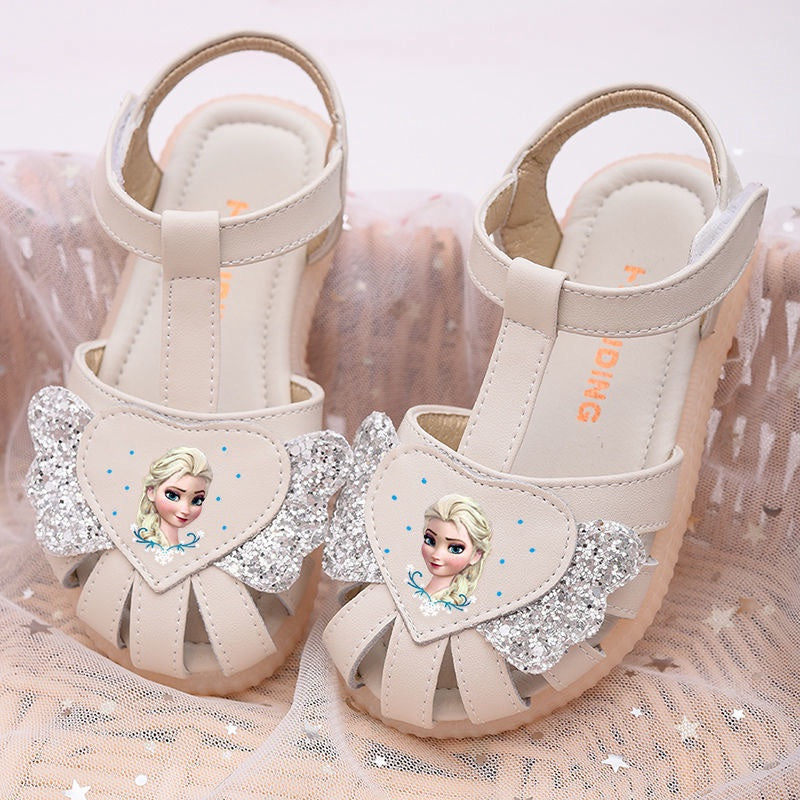 Girls Frozen Princess Glitter Sandals Sparkle Shoes