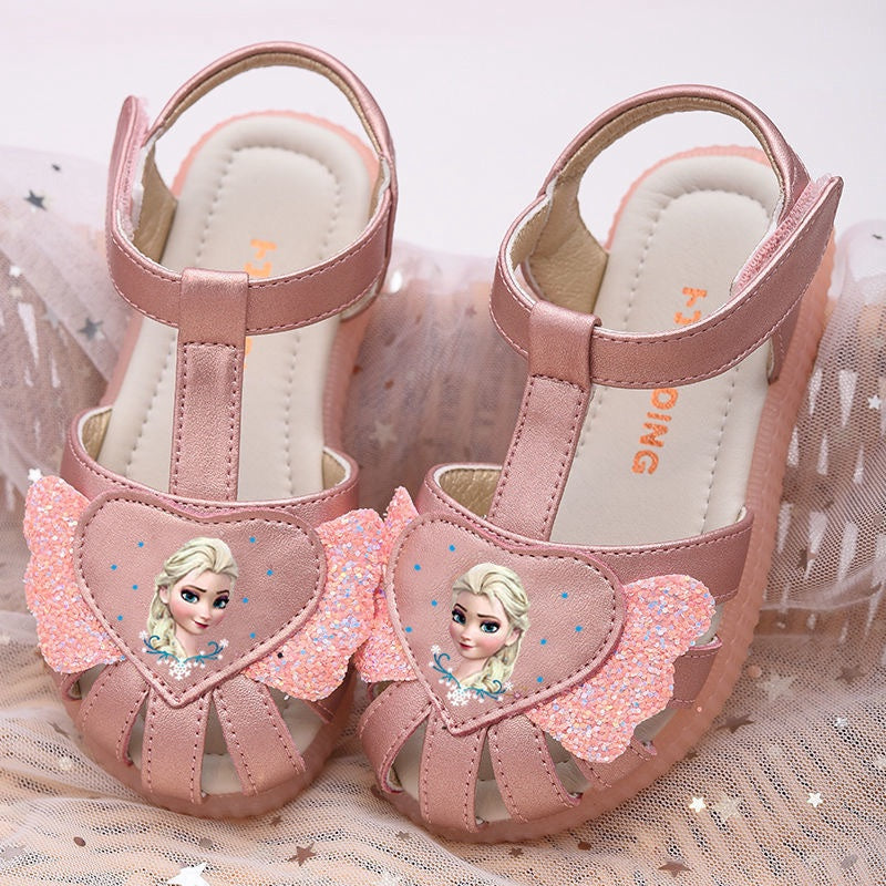 Girls Frozen Princess Glitter Sandals Sparkle Shoes