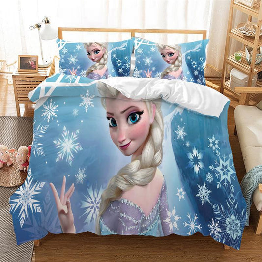 Frozen Elsa Blue Snowflake Bedding