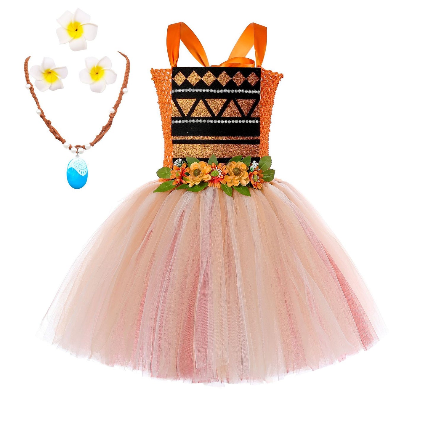 Island Princess Moana-Inspired Dress-Up Set with Accessories Cosplay