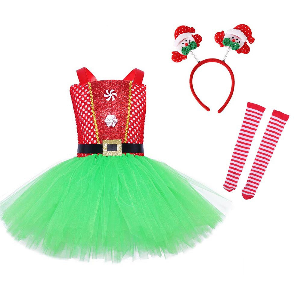 Red & Green Tutu dress & accessories