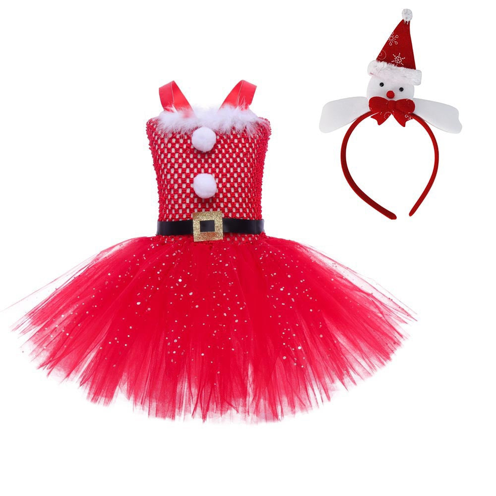 Red Santa Tutu dress & Matching headband