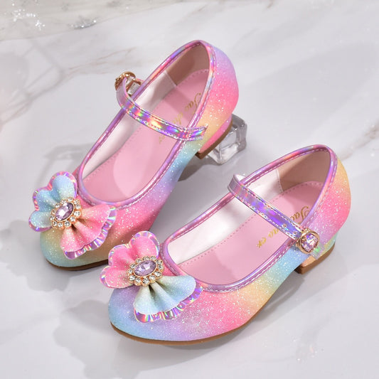 Rhinestone Rainbow girls pump shoes