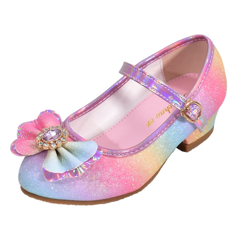 Rhinestone Rainbow girls pump shoes