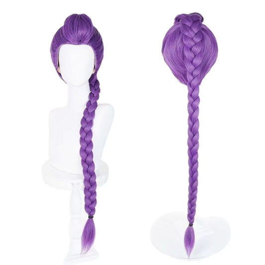 K-Pop Huntrix Cosplay Wig – Rumi Purple Long Braid Style