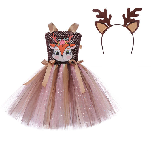 Cute Reindeer Tutu dress & Matching headband