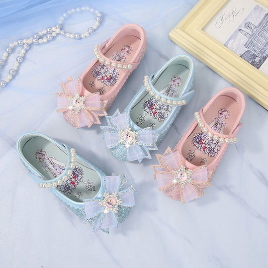 Frozen bow and pearl sandals