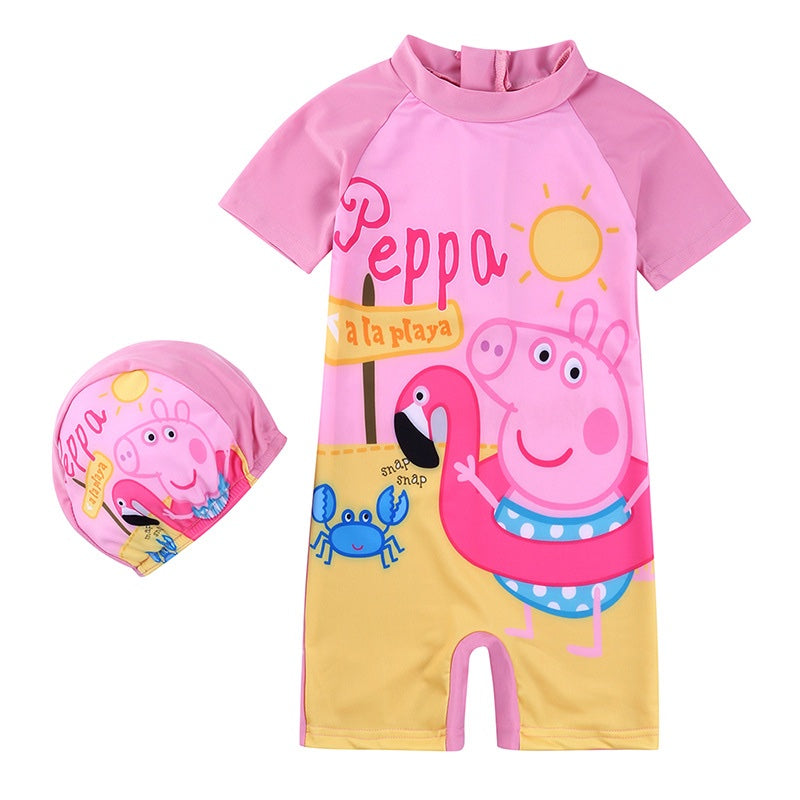 Pink peppa pig swimming costume