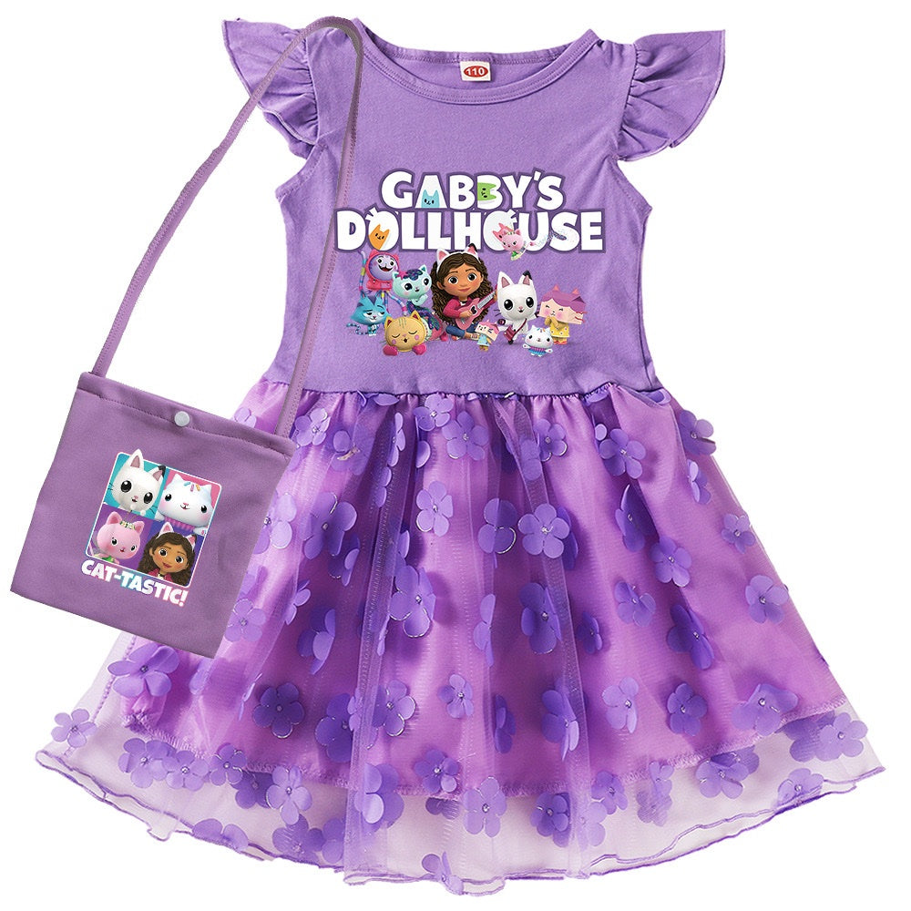 Gabby’s Dollhouse Floral Dress with Matching Bag
