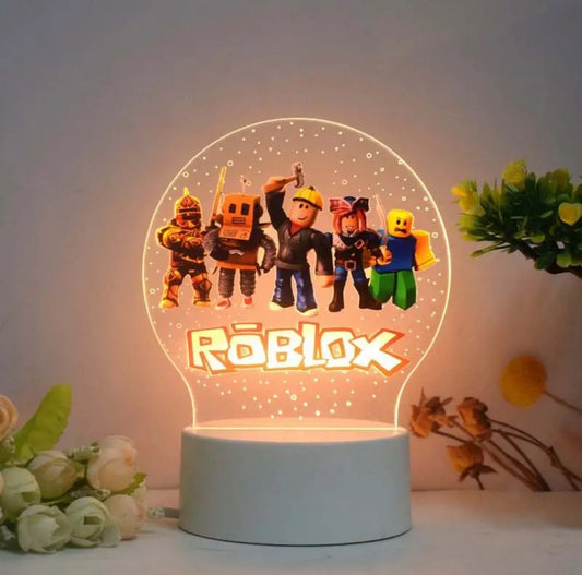 Roblox 3D LED Night Light – USB-Powered Kids Room Decor