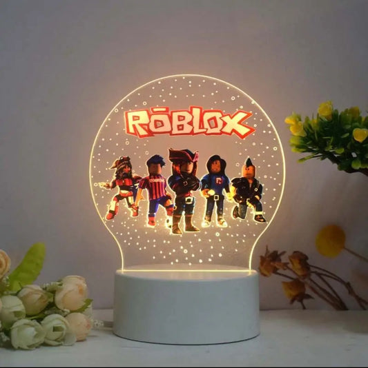 Roblox 3D LED Night Light – USB-Powered Kids Room Decor