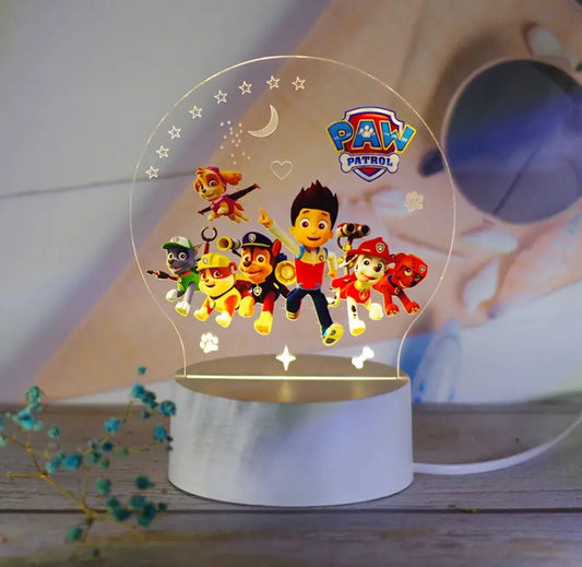 Paw Patrol 3D LED Night Light – USB-Powered Kids Room Decor