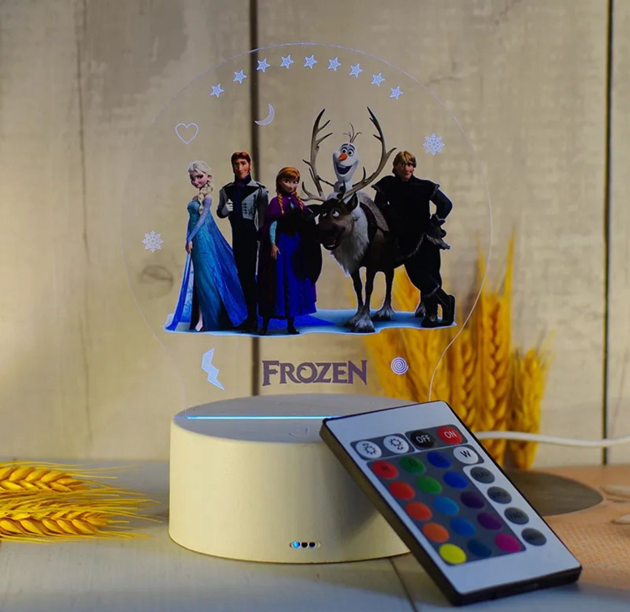Frozen 3D LED Night Light – USB-Powered Kids Room Decor
