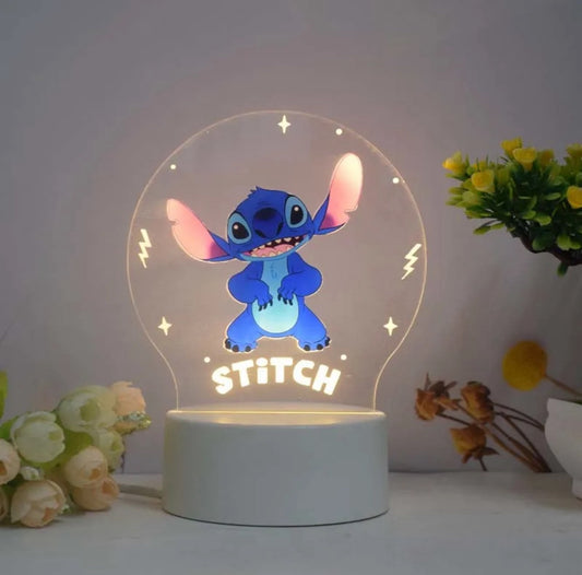 Stitch 3D LED Night Light – USB-Powered Kids Room Decor
