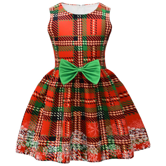 Merry Plaid Christmas Bow Character dress