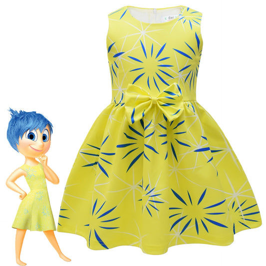 Inside Out Emotion Yellow Bow Character dress