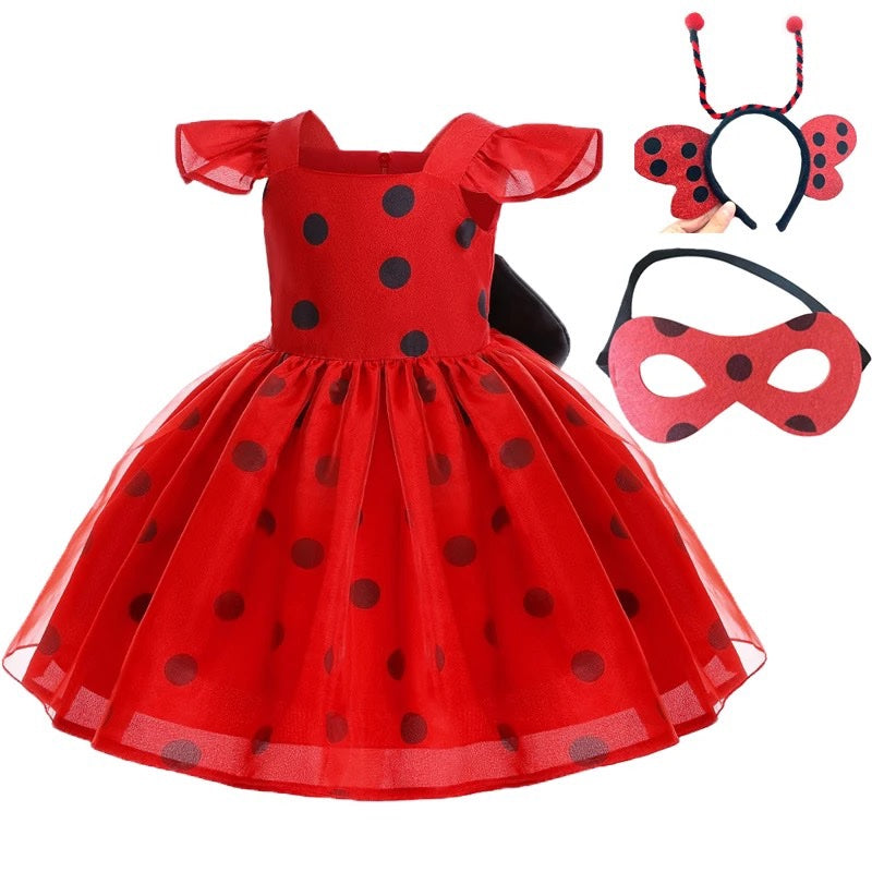 Ladybug Party Dress with Accessories