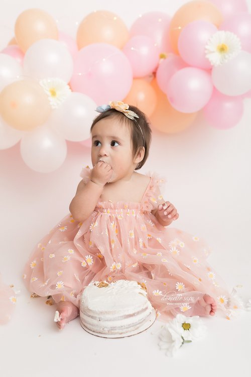 Dusty Pink Daisy Dress 100091