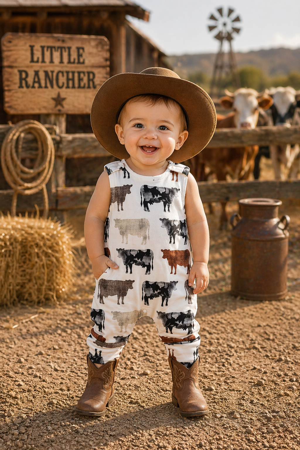 Ranch Life, Cow Jumpsuit #2000355