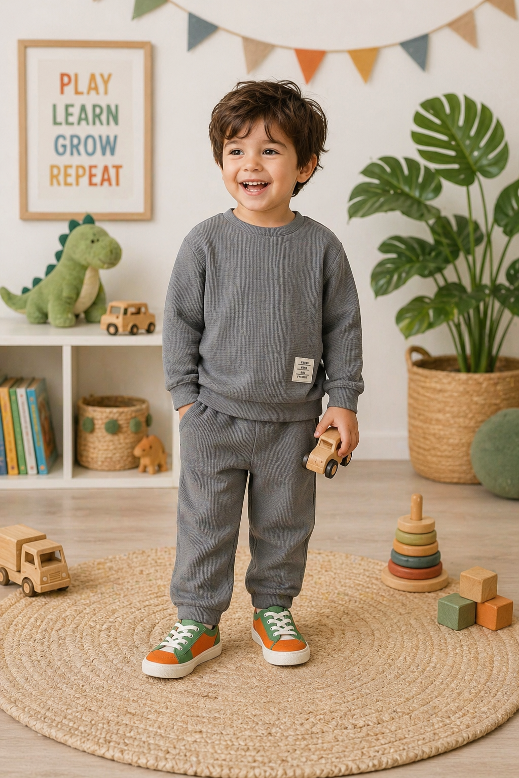 Gray Cotton, Gender Neutral Activewear #200077