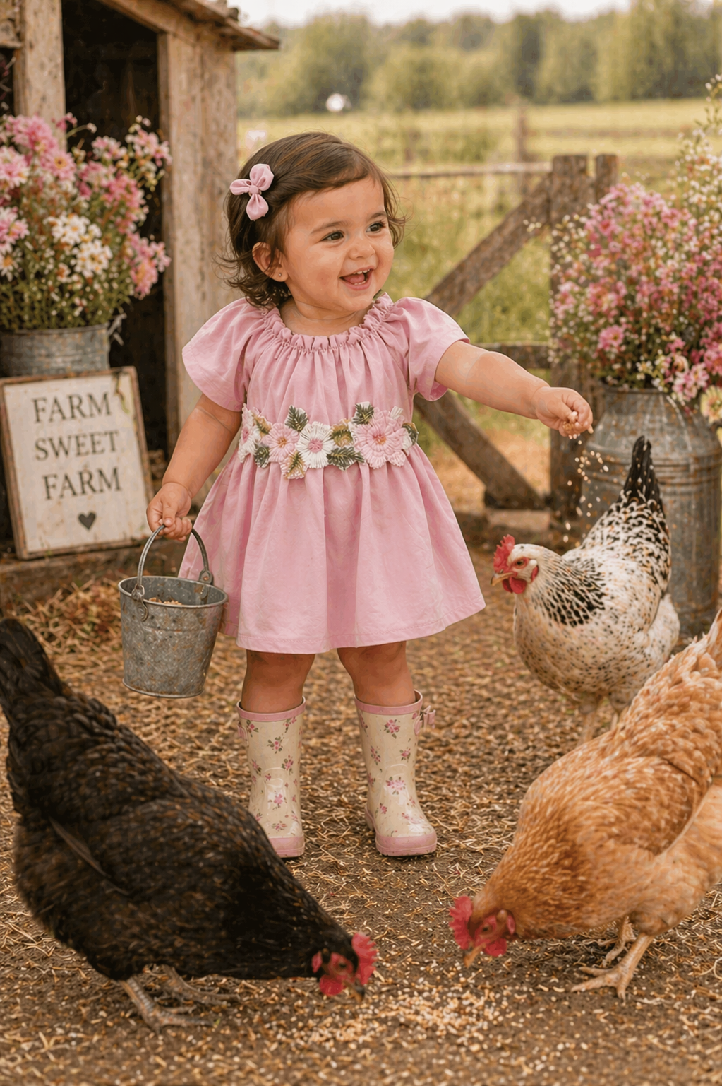 Dusty Pink On Or Off The Sholders Floral Dress #10013