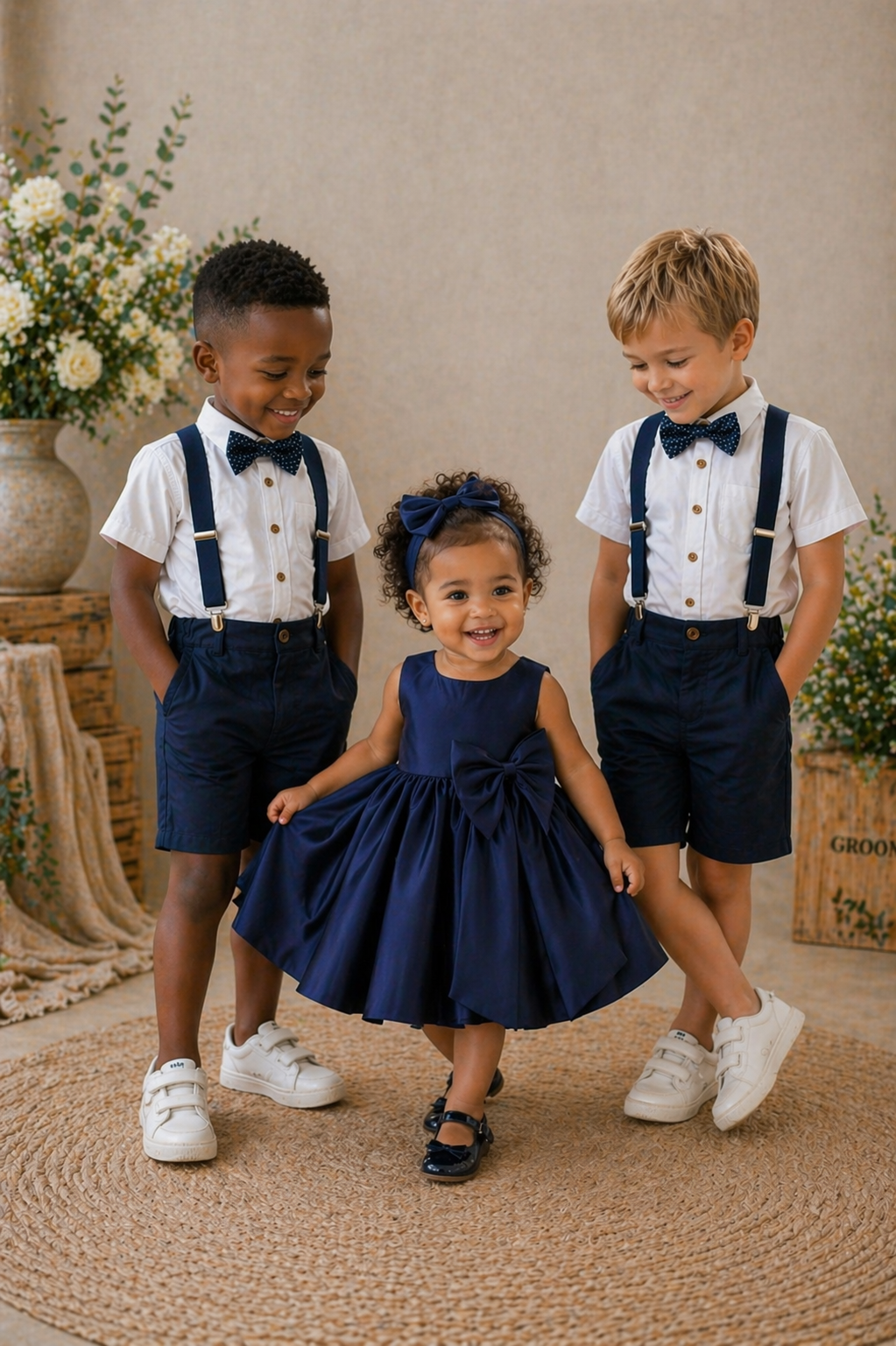 Navy Special Occasions Dress with Big Bow (Clip on) #1001146