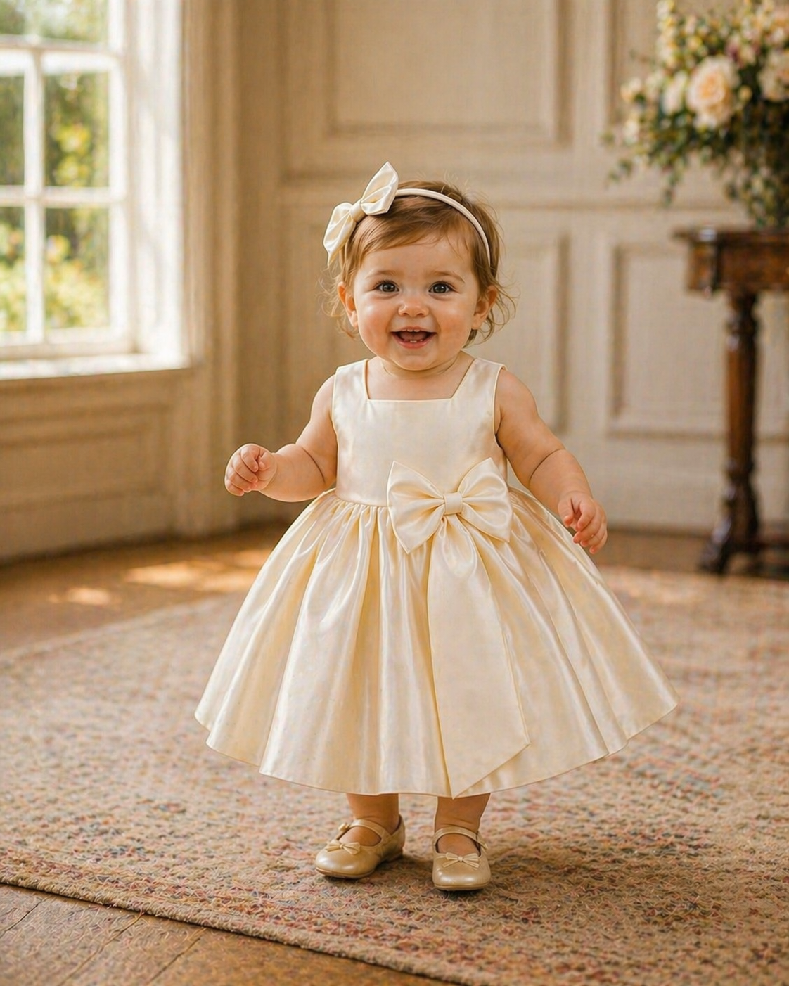 Cream Special Occasions Dress with Big Bow (Clip on) #1001149