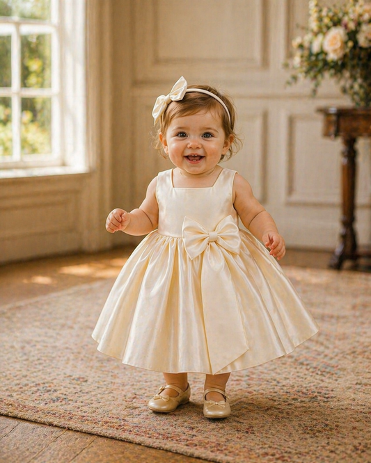 Cream Special Occasions Dress with Big Bow (Clip on) #1001149
