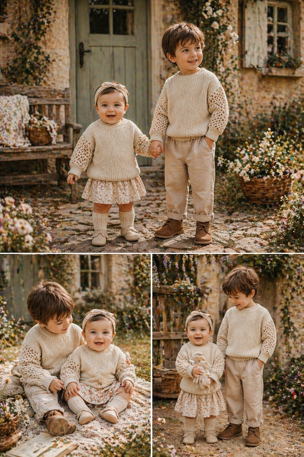 Beige Knitted Sweater Gender Neutral #1000239