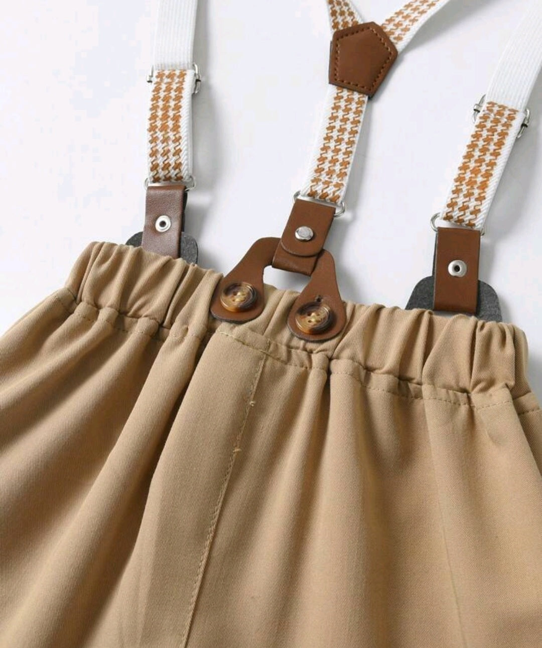 Gentleman Suit White Shirt, Chino Pants, Suspenders and Bowtie 2000105