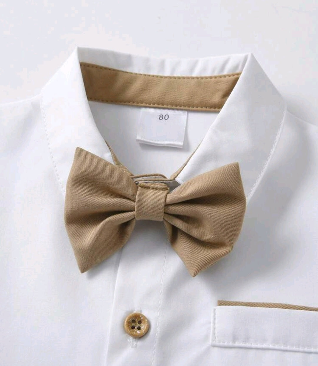 Gentleman Suit White Shirt, Chino Pants, Suspenders and Bowtie 2000105