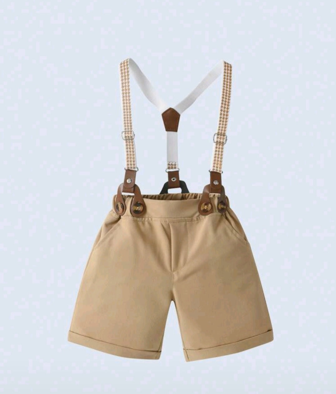 Gentleman Suit White Shirt, Chino Pants, Suspenders and Bowtie 2000105