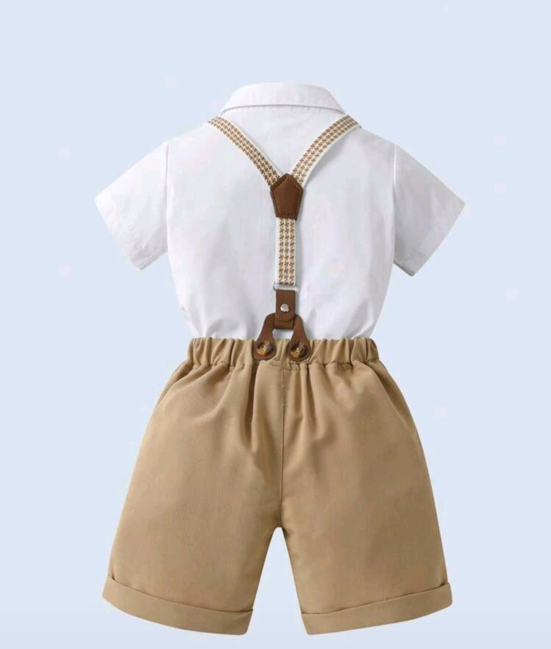 Gentleman Suit White Shirt, Chino Pants, Suspenders and Bowtie 2000105