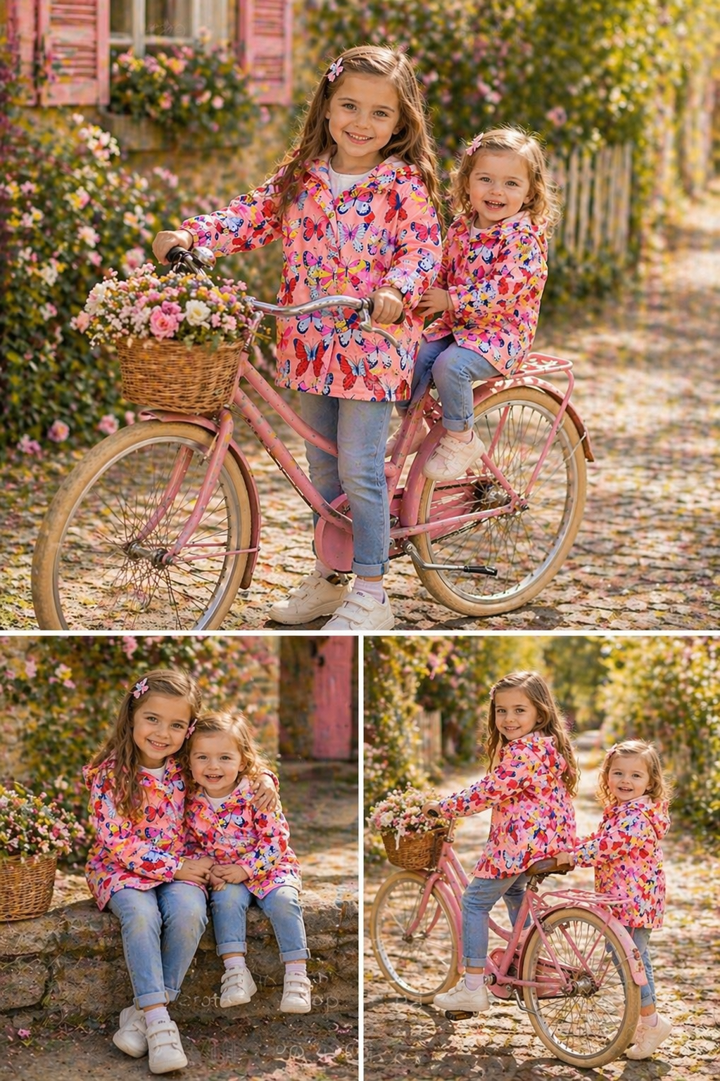 Peachy Pink Hooded Butterfly Windbreaker Coat #1000237