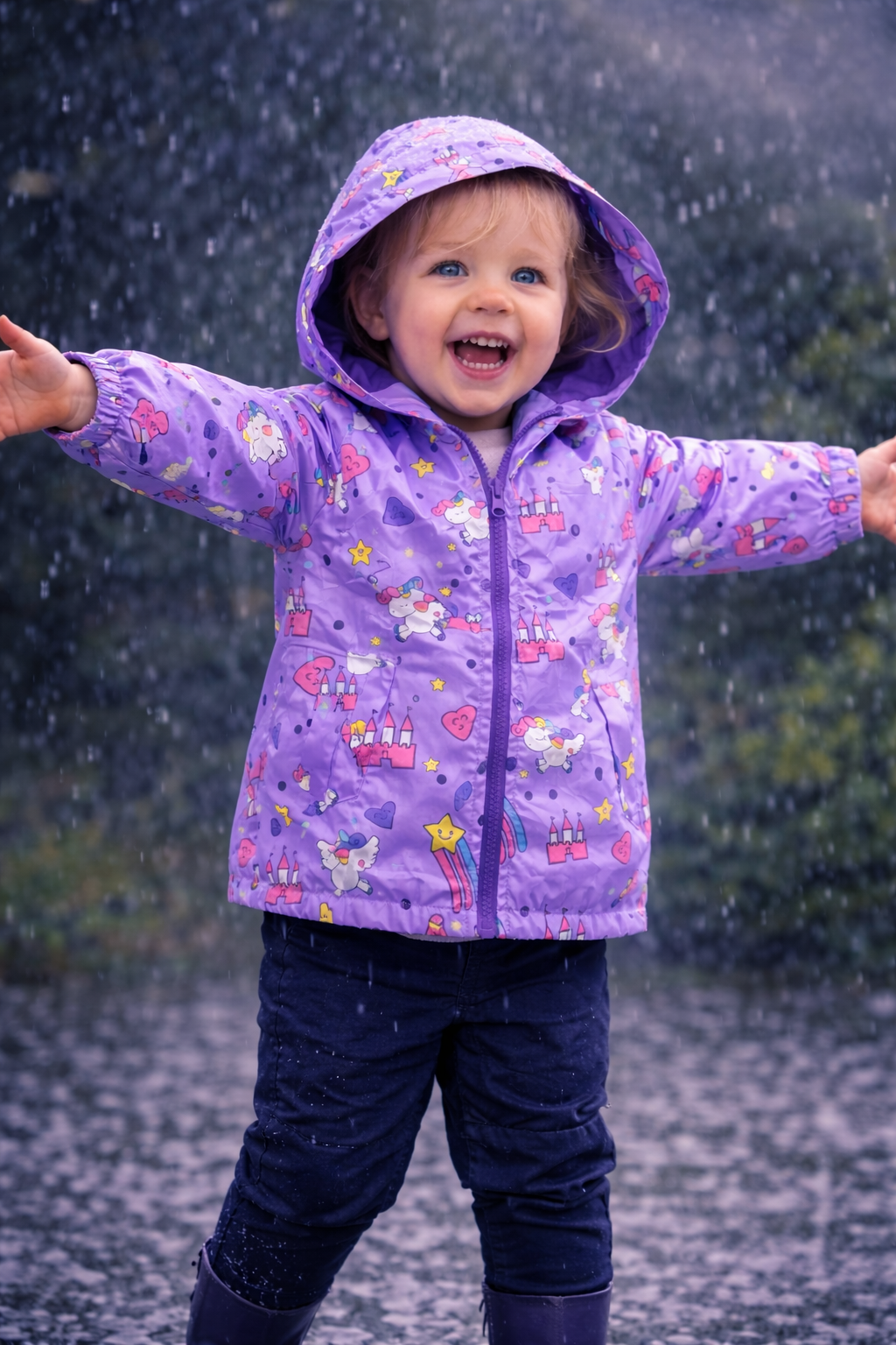 Purple Unicorn Hooded Windbreaker #1000210