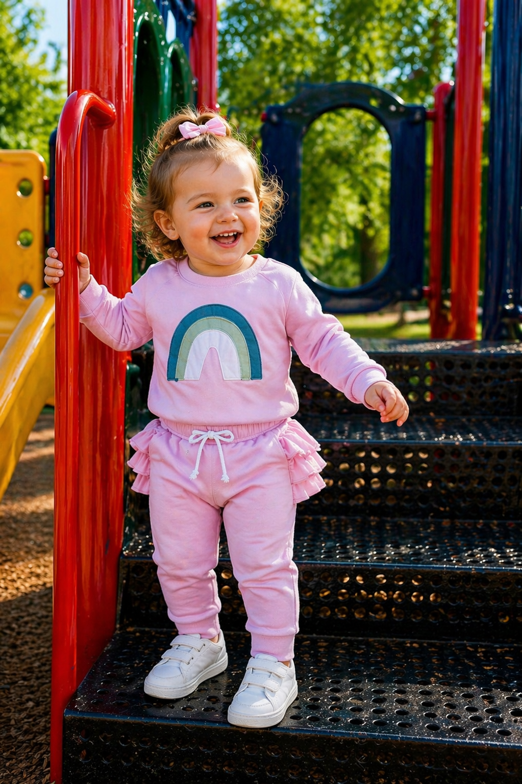 Lilac Rainbow Crewnek Sweatshirt and Pants #1001123